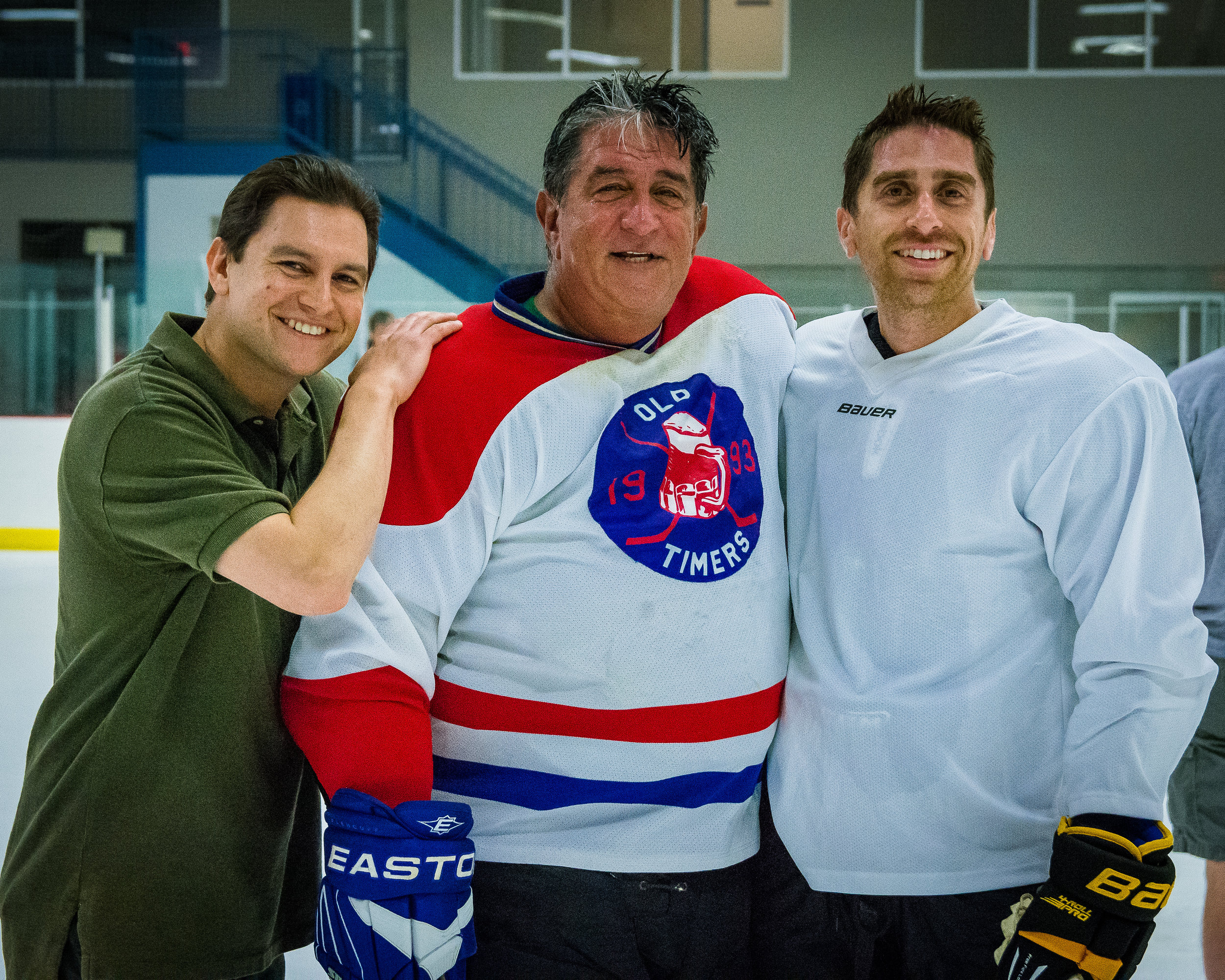 Barry, Marty and Evan Siegel after Marty's final game