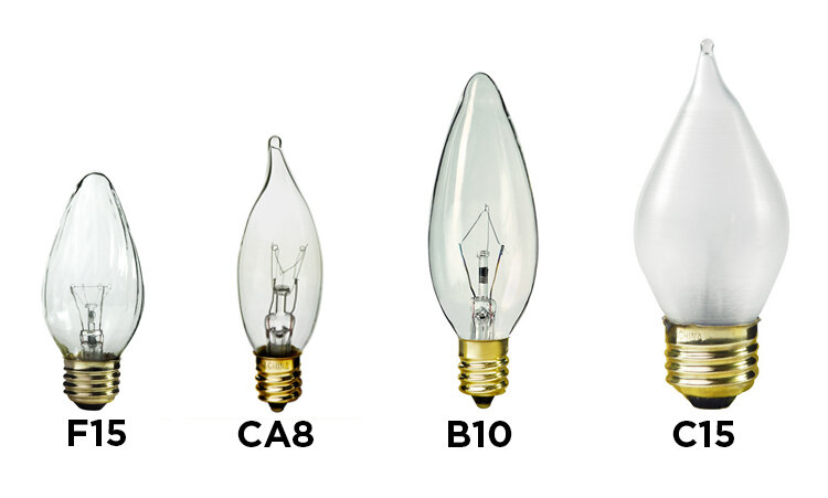 Light Bulb Shape Guide Chandelier, What Size Bulb For Chandelier