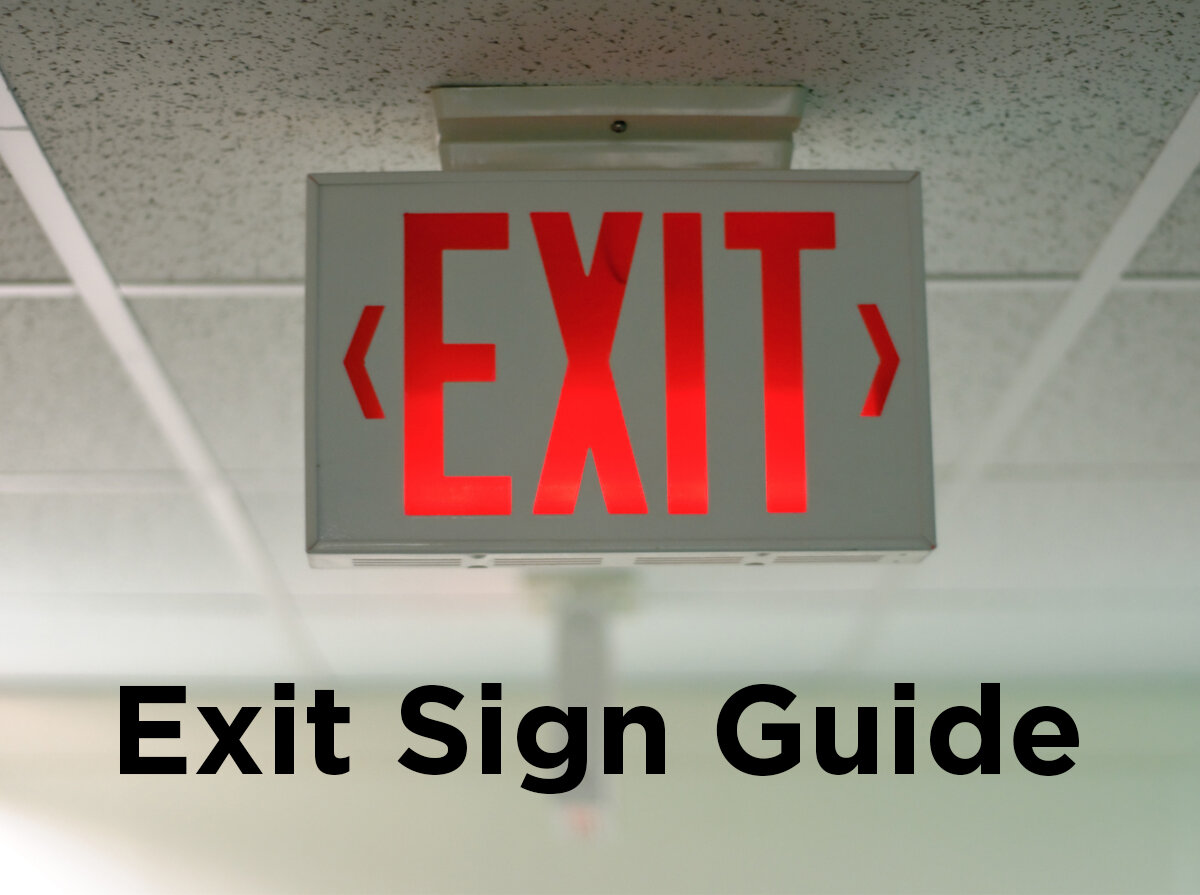 Emergency Business Warning Signs Red Exit Sign