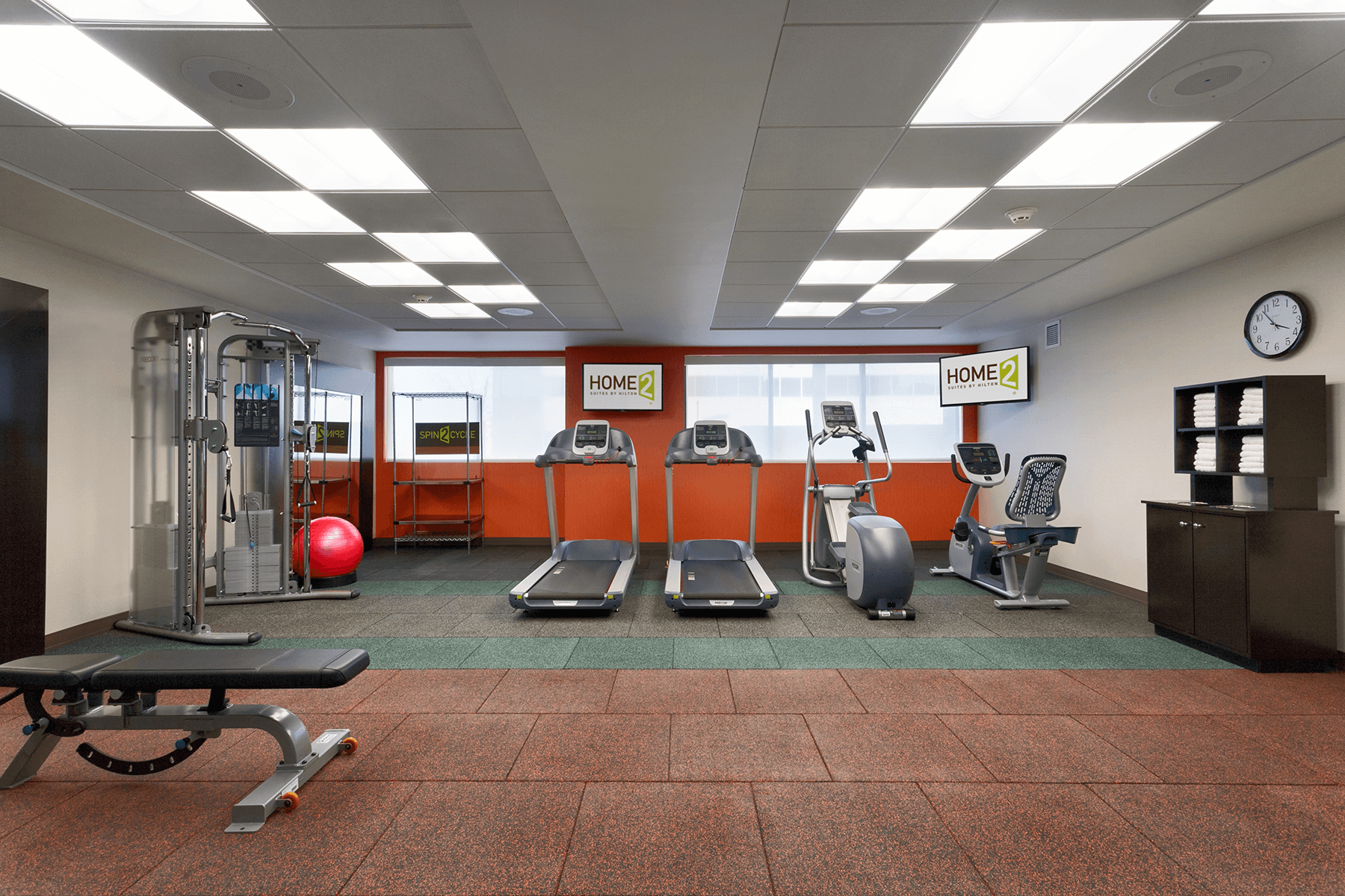  Home 2 Suites - Spin2 Cycle&nbsp;- Fitness room interior 