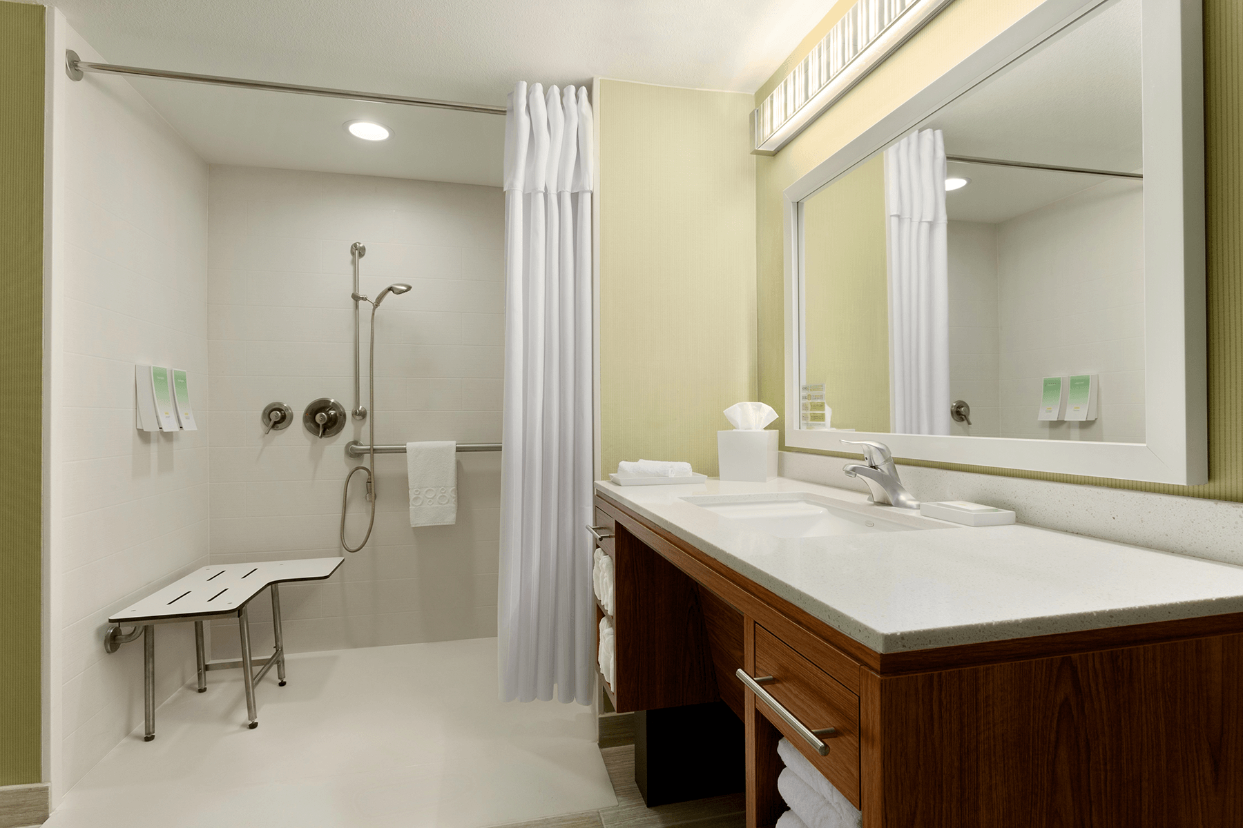  Home 2 Suites Accessible Roll-In Bathroom interior 