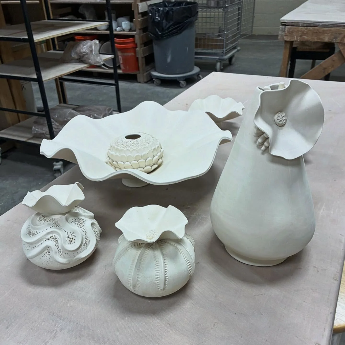 &ldquo;Check out my new boots, genuine ostrich. OH!&rdquo; Getting this babies ready for a bisque firing. @clayworksclt #wip #ceramics #clay #sculpture #art