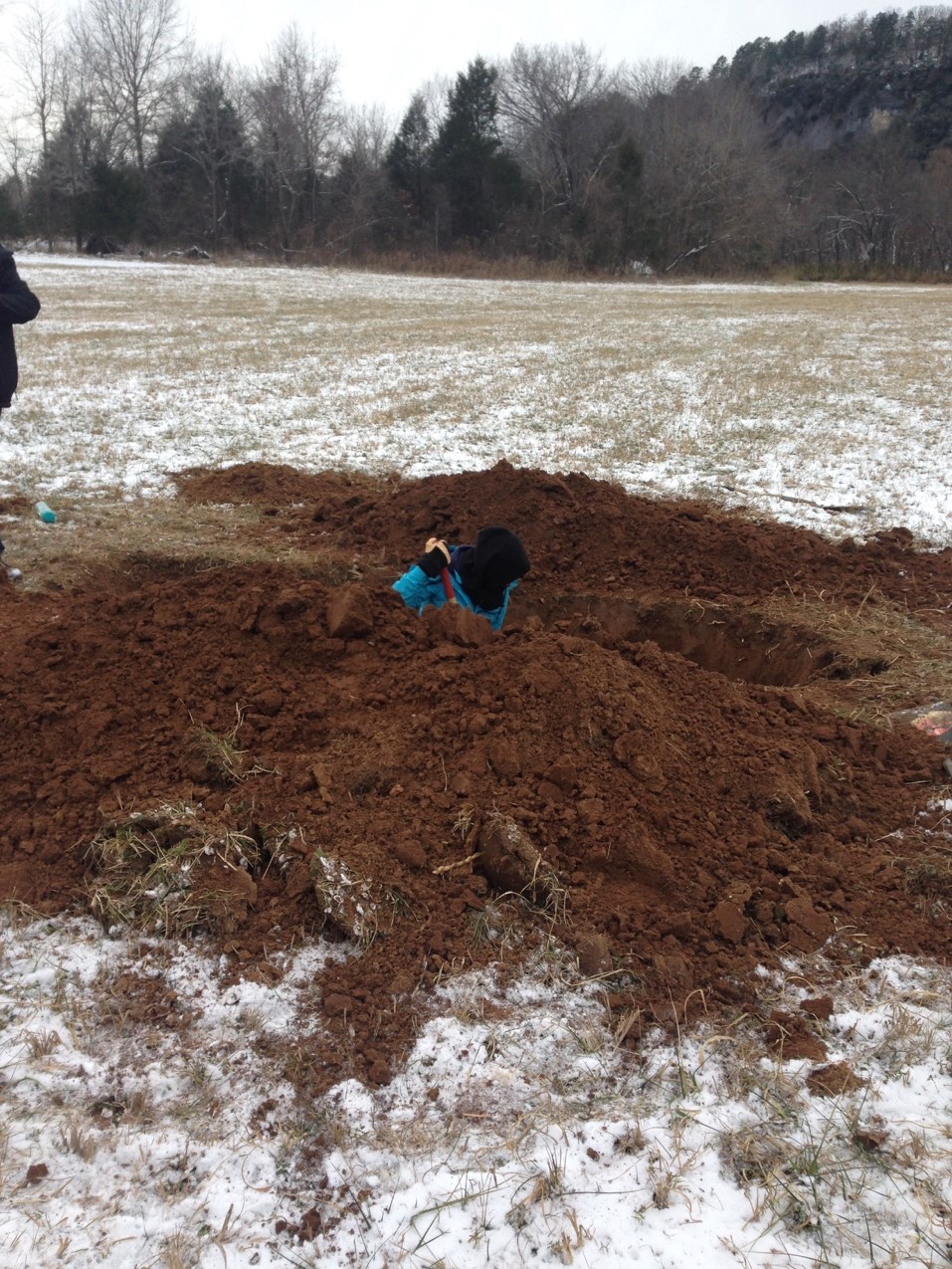 Kathleen digging the lower trench at the Margaret White Bluff site.