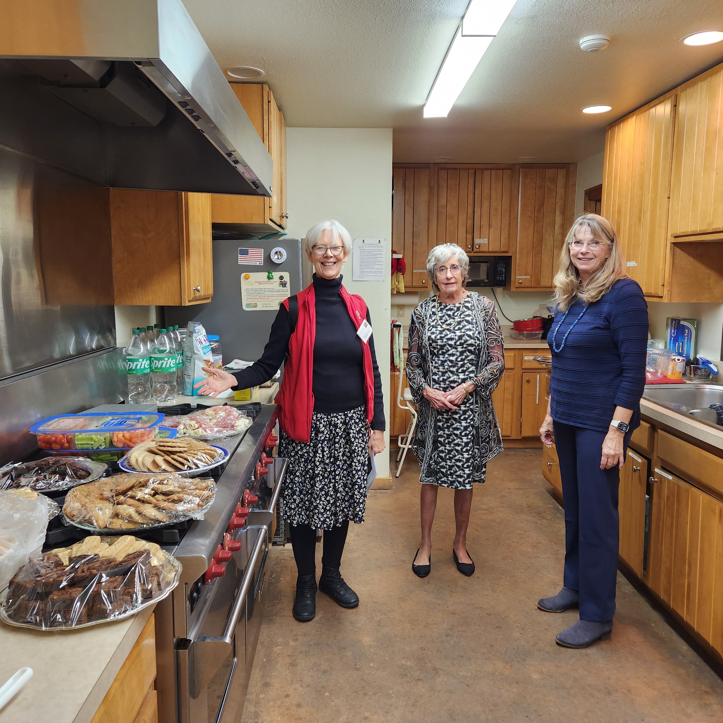 Hospitality gals getting ready for a funeral reception