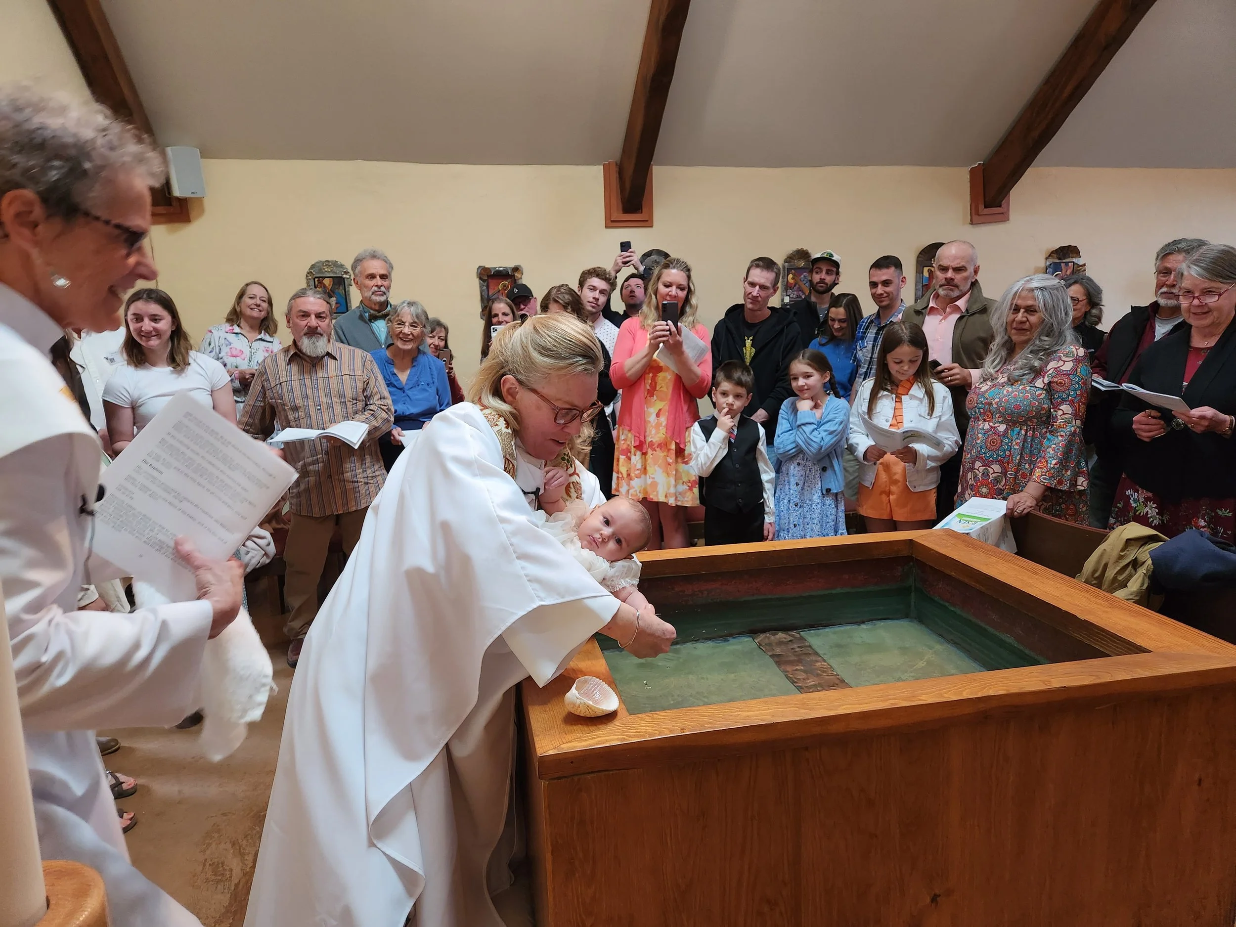 Baptism in the baptismal font