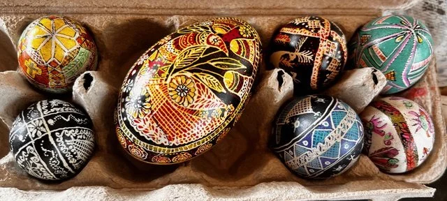 Pysanky Eggs made by children & adults to be sold on Palm Sunday