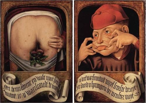 Satirical Diptych, Anonymous Flemish Artist, early 16th century