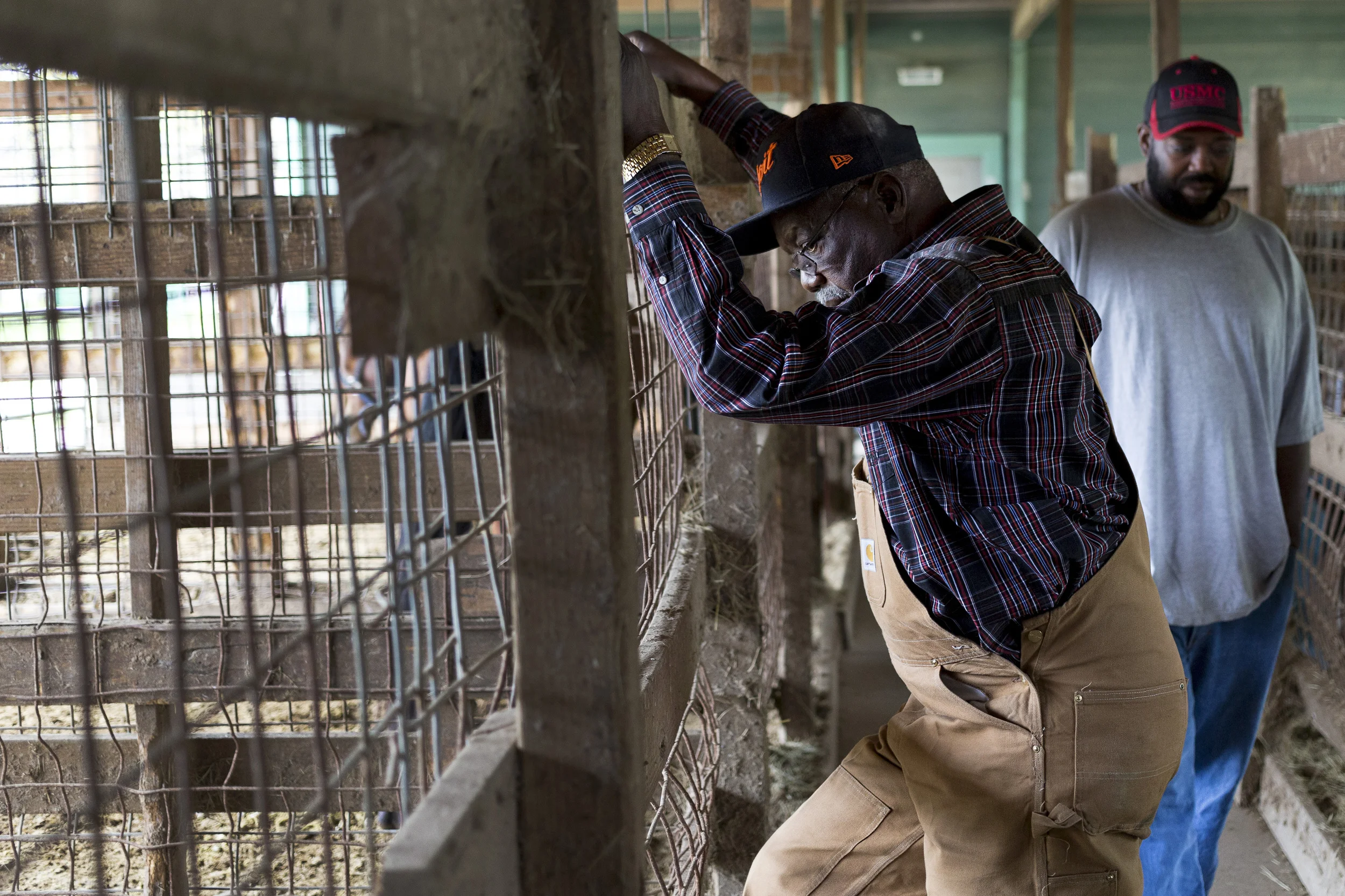 AUSTIN, TEXAS- Mar. 15th, 2015. Clifton Bolden rests for a moment in the stables after unloading horse feed. Bolden has trained horses since his childhood. Miguel Gutierrez Jr./ Austin American-Statesman.