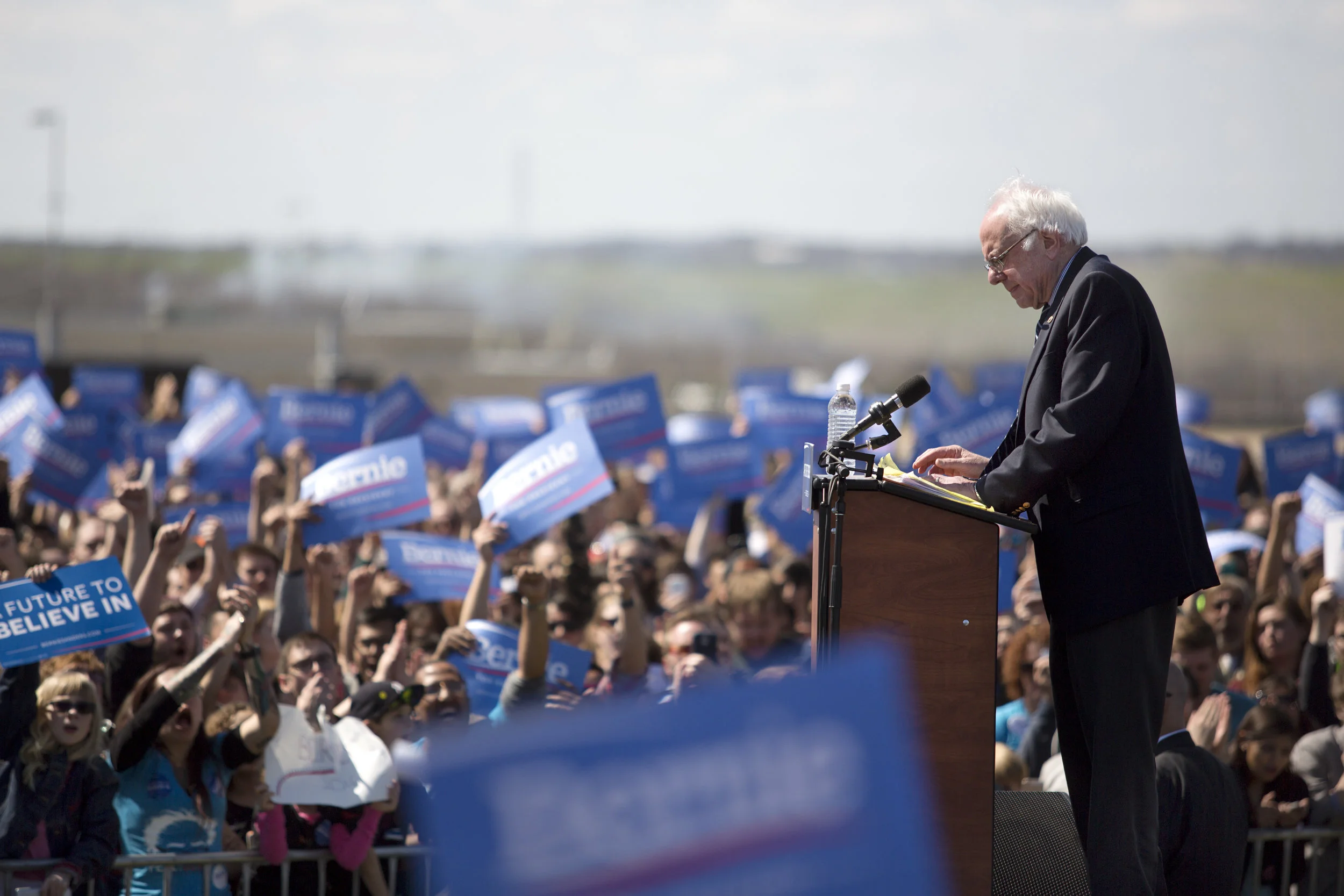 AUSTIN, TEXAS- Feb. 27, 2016. Bernie Sanders addresses supporters at CoTa in Austin. Miguel Gutierrez Jr. /KUT News.
