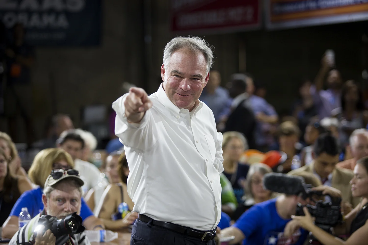 AUSTIN, TEXAS- August 9, 2016. Senator Tim Kaine visited Austin to help fundraise for HIllary Clinton's presidential campaign. Miguel Gutierrez Jr. /KUT News.