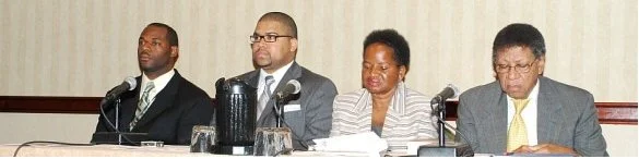 A panel of graduates of Historically Black Colleges and Universities at the White House Initiative on HBCUs conference. 2008.