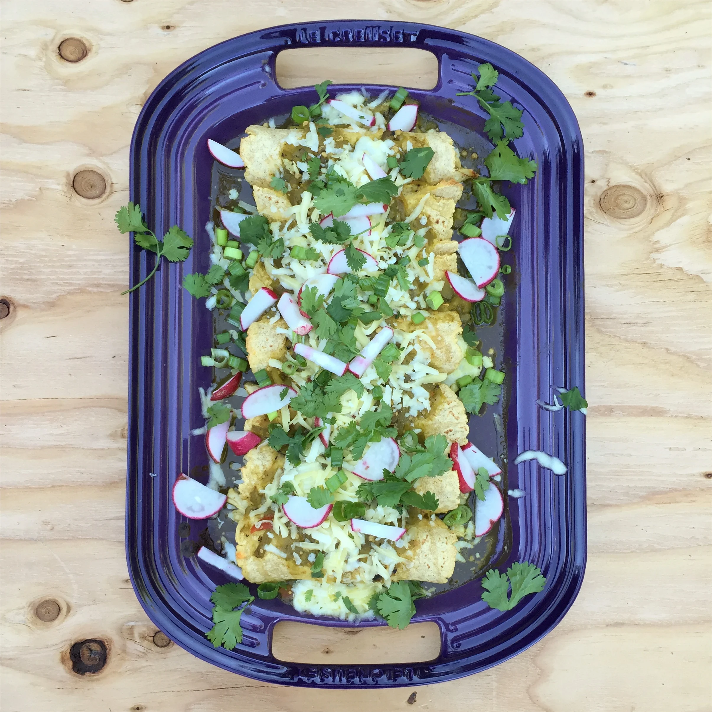 Hatch Chile Chicken & White Cheddar Enchiladas