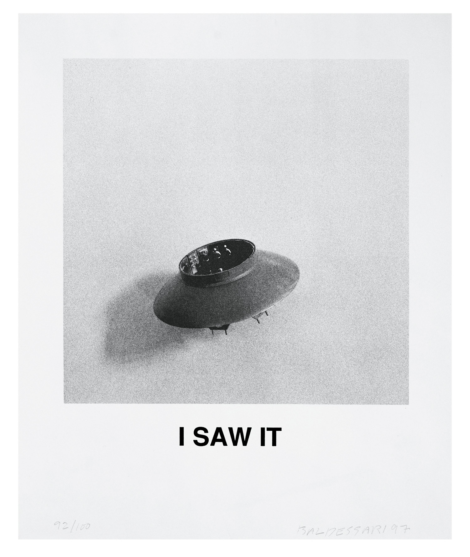   I Saw It , 1997 Publisher: Side Street Projects, Edition of 100.  ©&nbsp;John Baldessari 