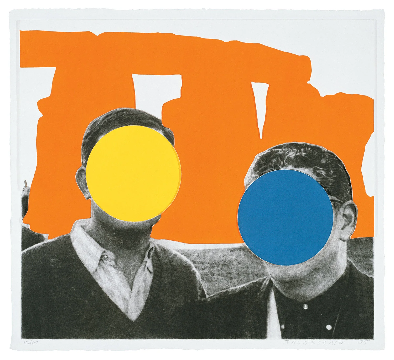 Stonehenge (With Two Persons) Orange , 2005 Publisher: Mixografia, Edition of 60. © John Baldessari