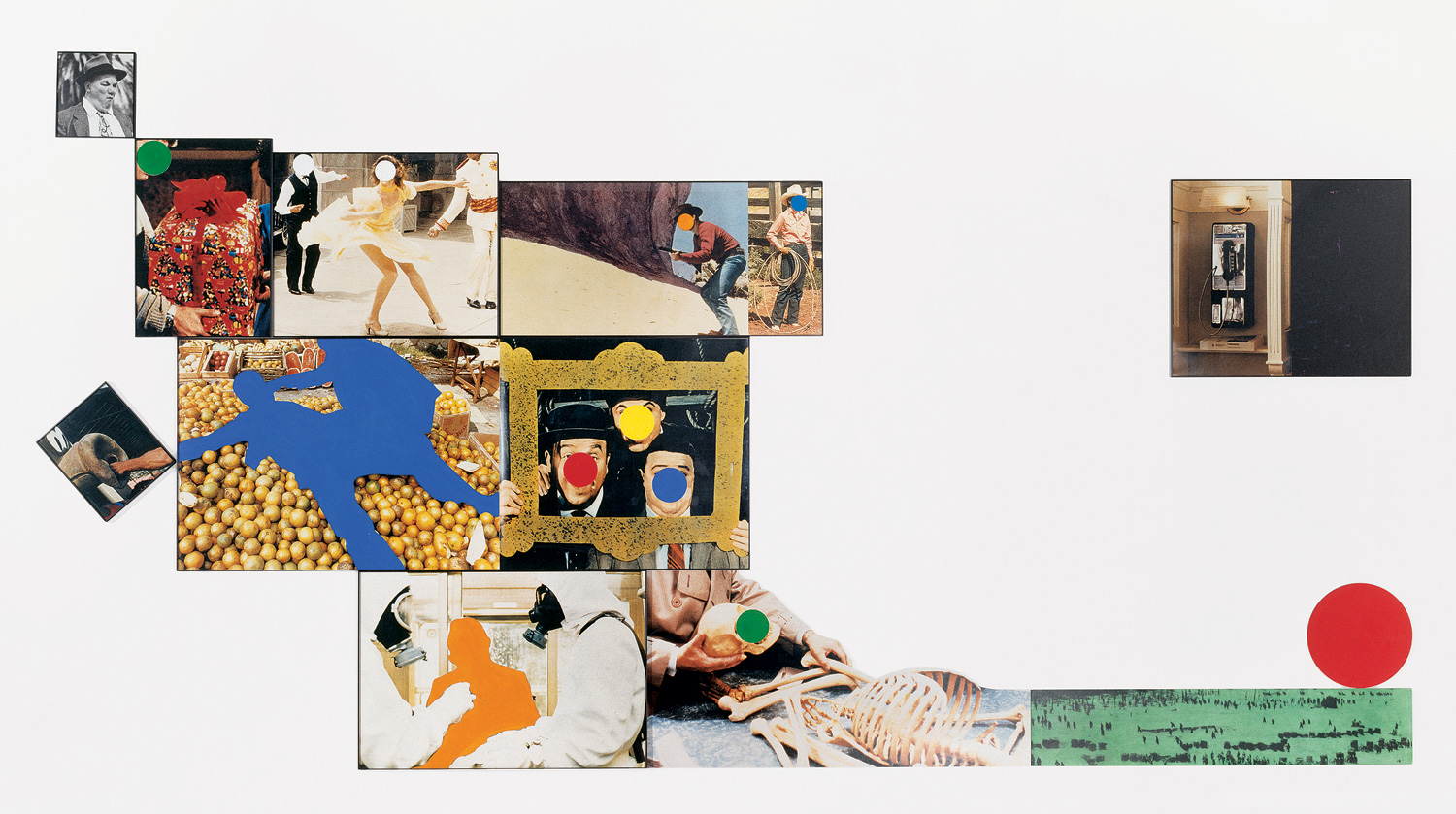   Hope (Blue) Supported by a Bed of Oranges (Life): Amid a Context of Allusions,  1991  ©&nbsp;John Baldessari 