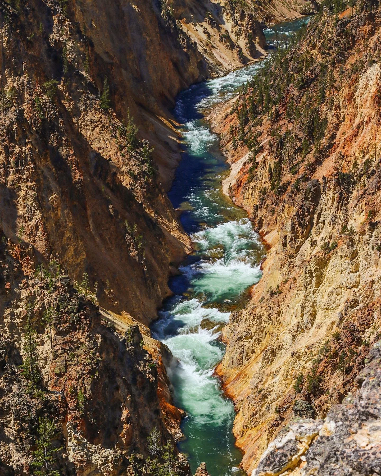There are indeed many yellow rocks in Yellowstone but how about that there river??
