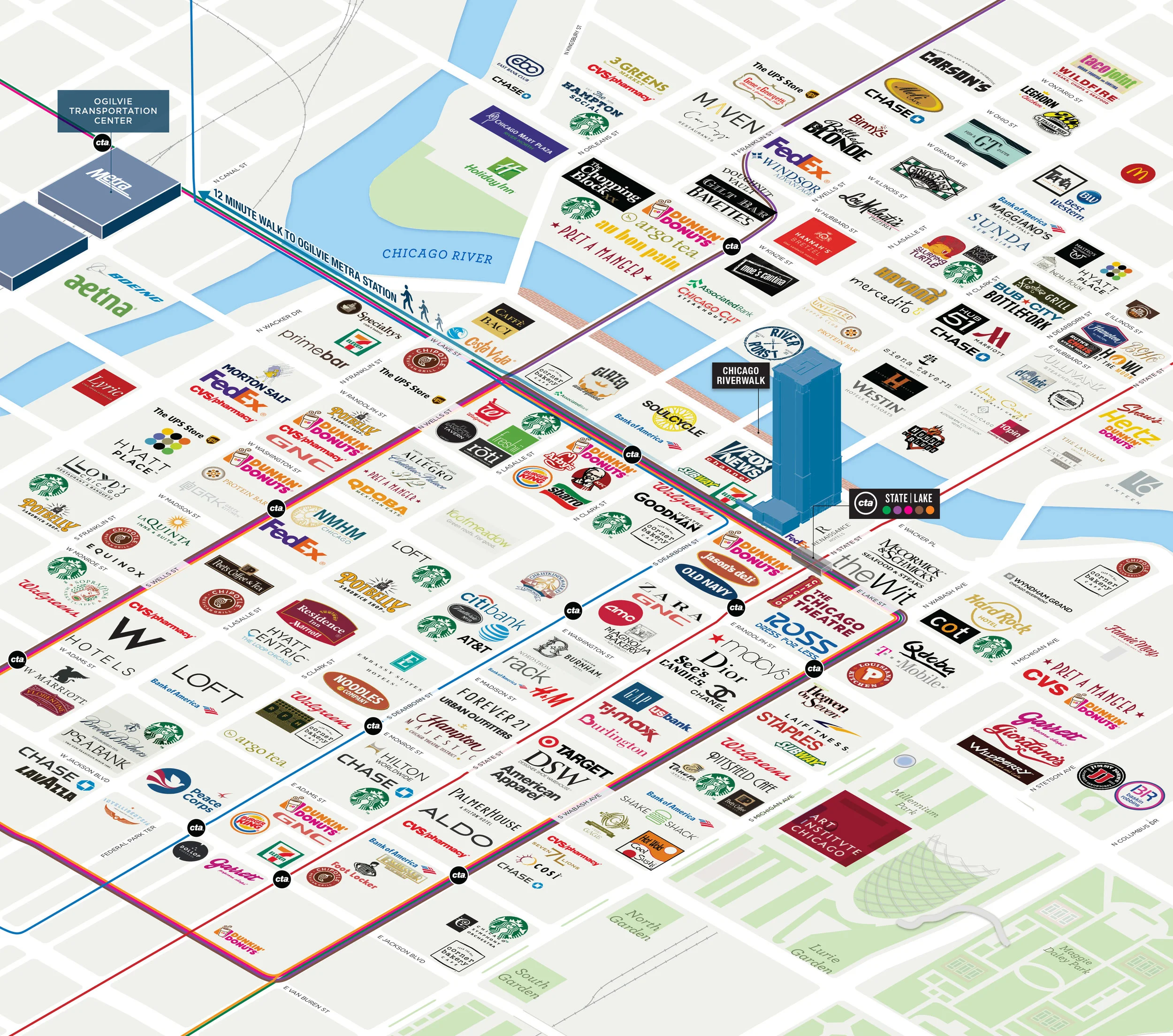 Chicago Illinois Oblique 3D Logo Amenities Map.jpg