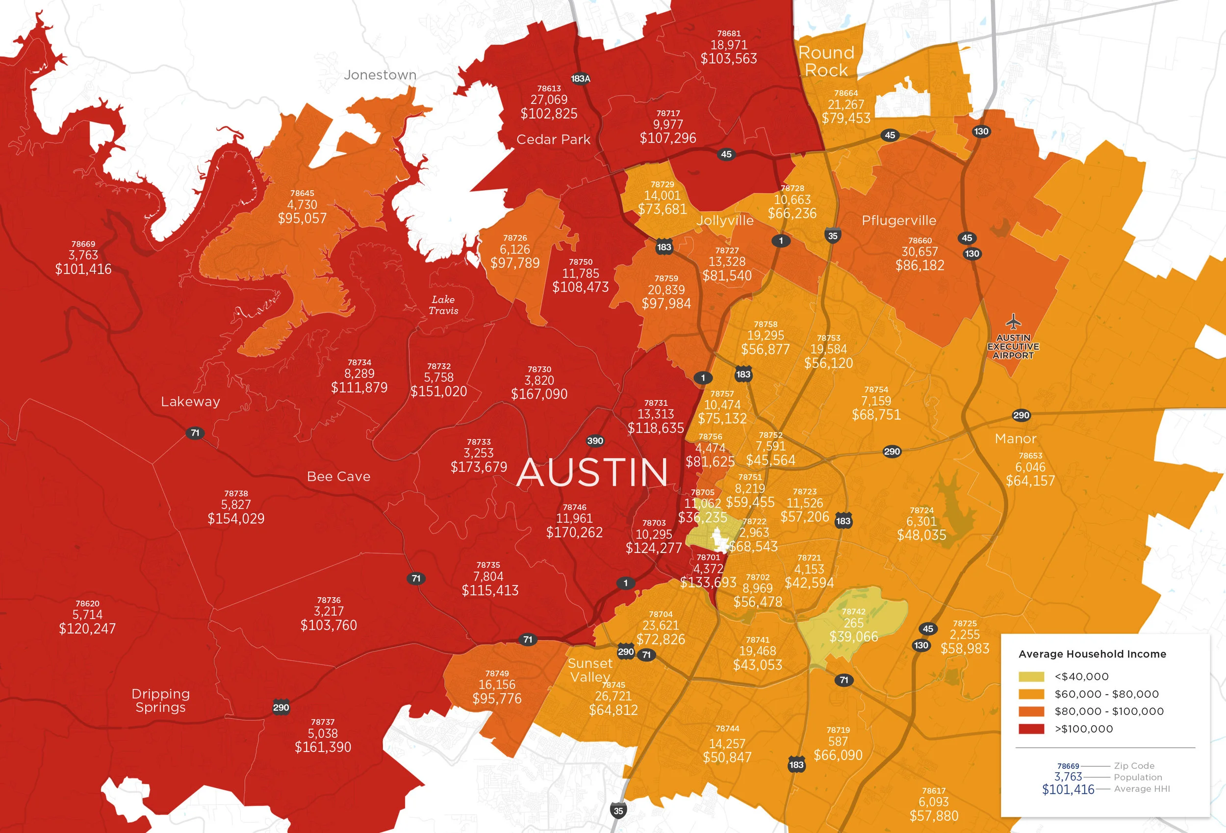 Austin Texas Zip Codes Average Household Income Demographics Map.jpg