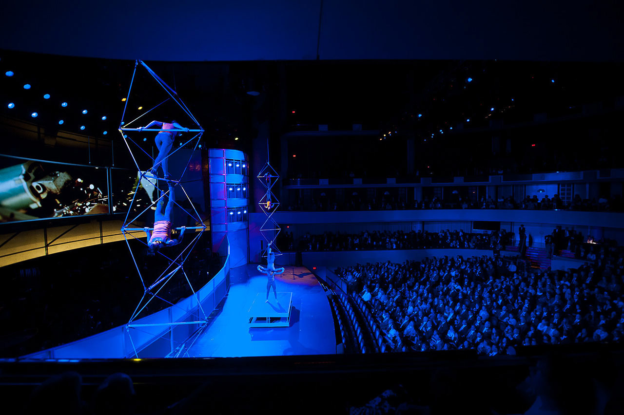 Acrobats performing on stage