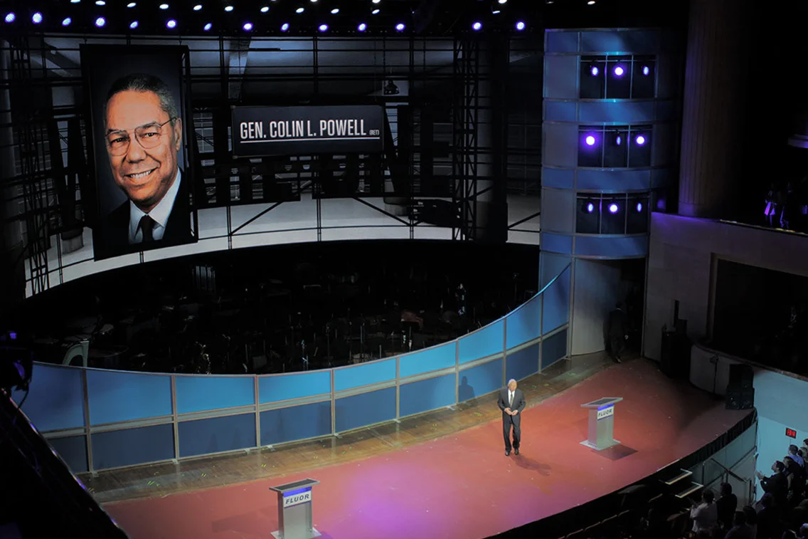 Man standing on stage