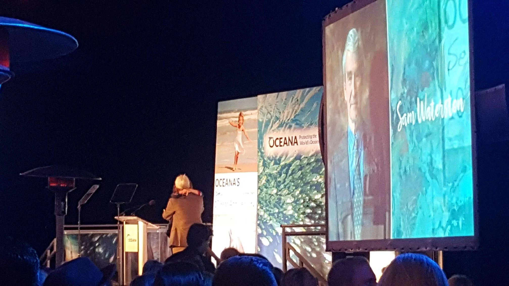 "Marine Life" was used in the stage background introducing the speakers