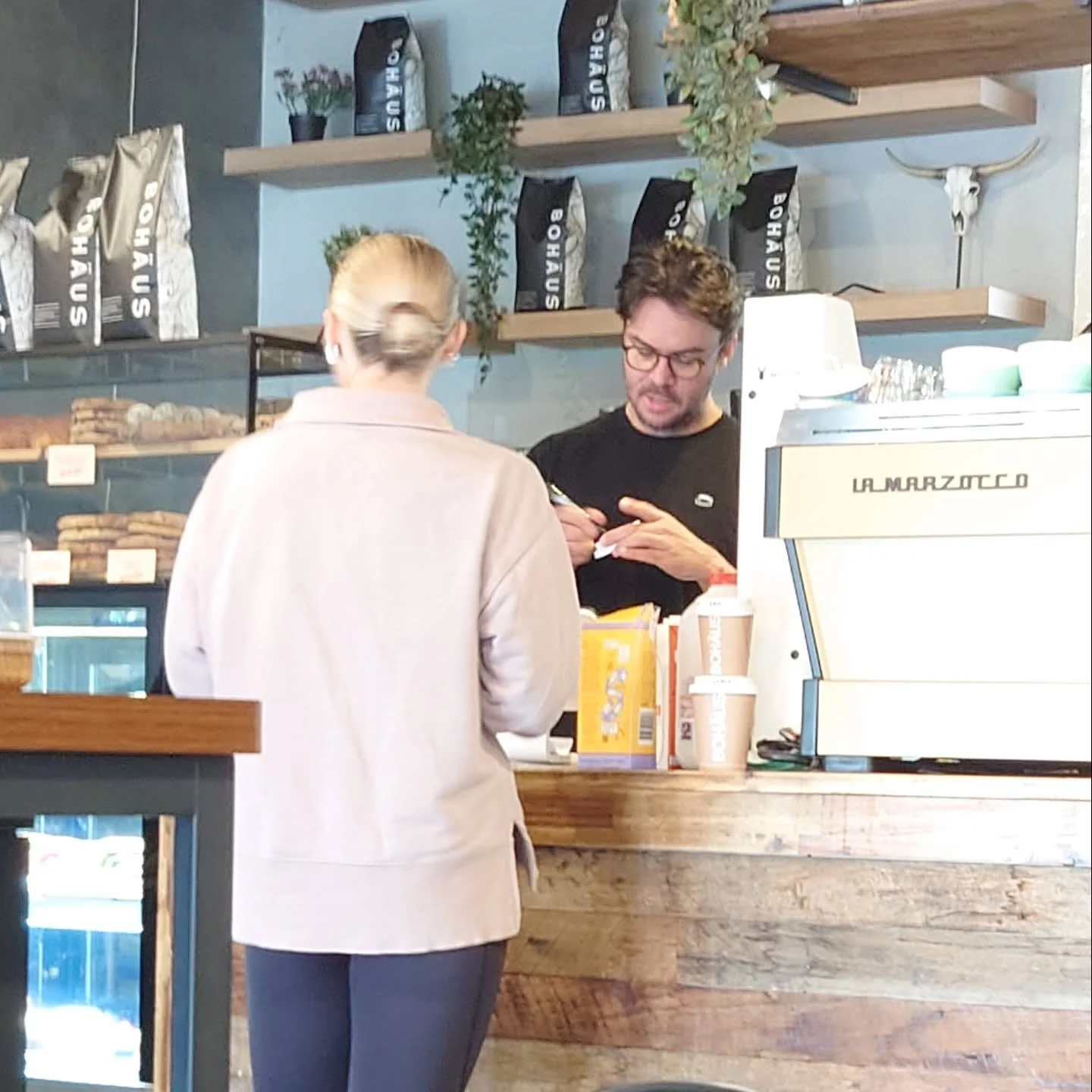 The #boss is working hard @bohauscafe