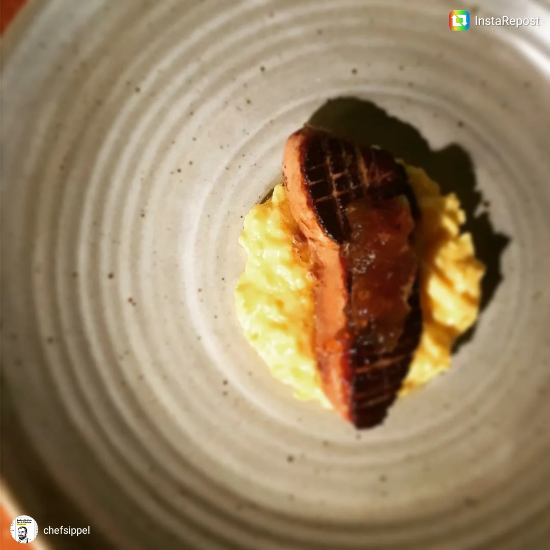 Jockey Hollow Bar & Kithcen, Morristown, NJ Seared foie gras- Scrambled duck egg - Cipollini mostarda
