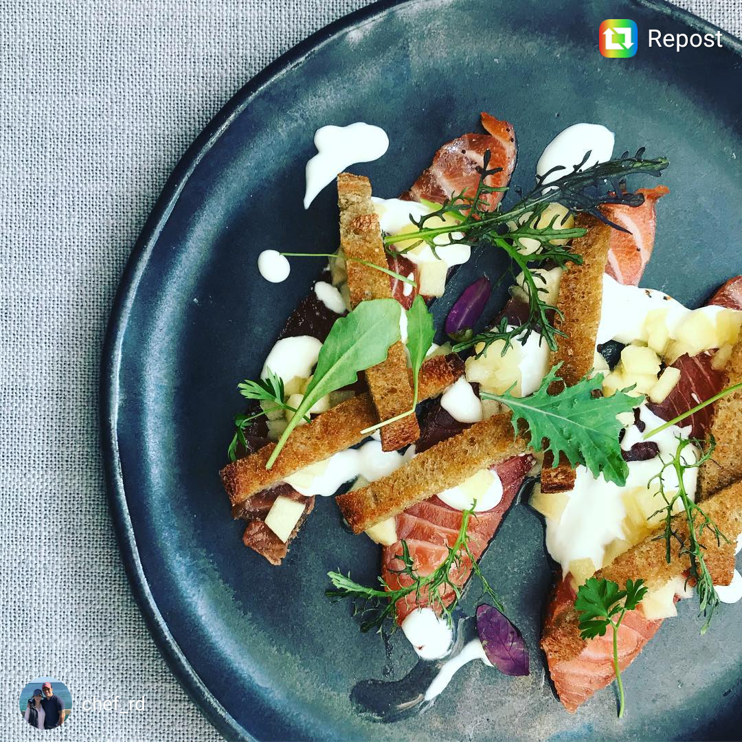 Fascino, Montclair, NJ Sambuca cured salmon, horseradish crema, rye toast, pickled apple