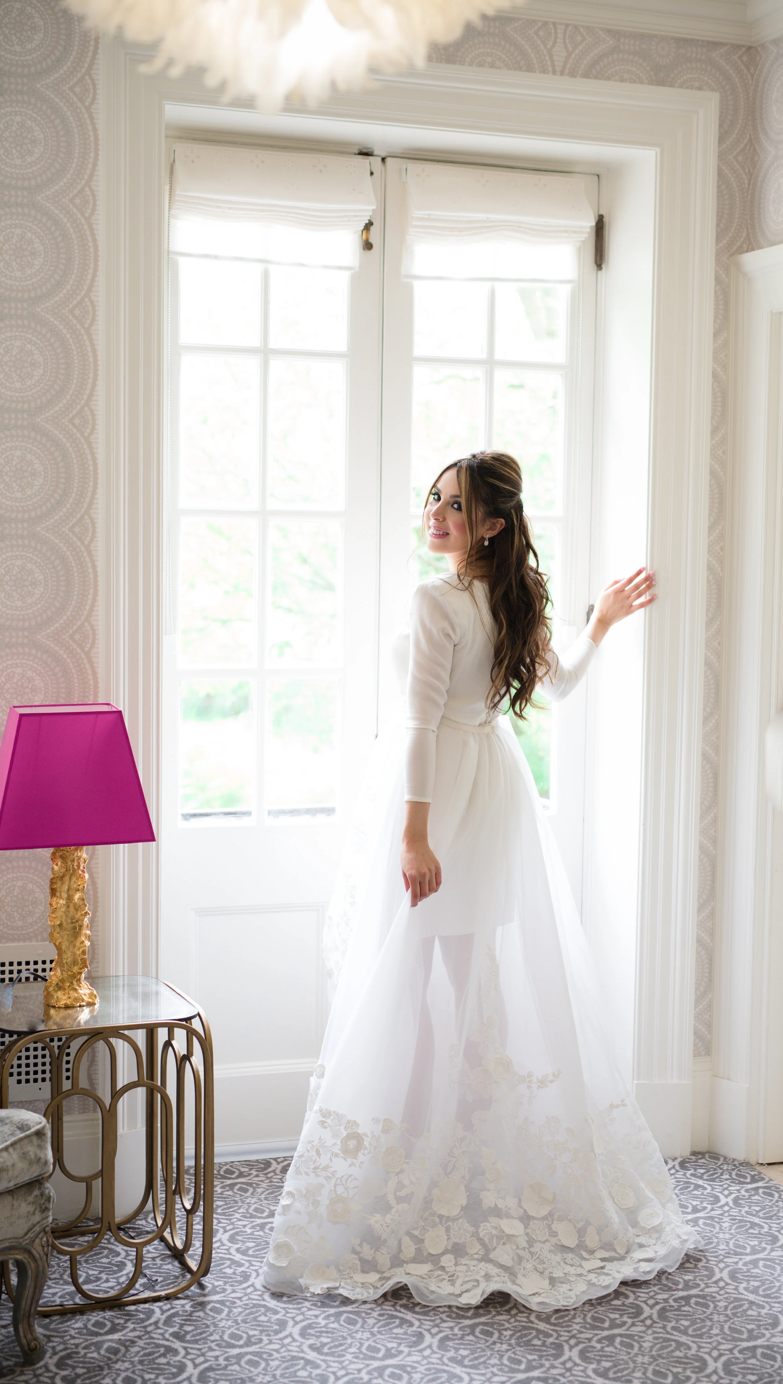 Wedding Photography Toronto of bride dress back Graydon Hall