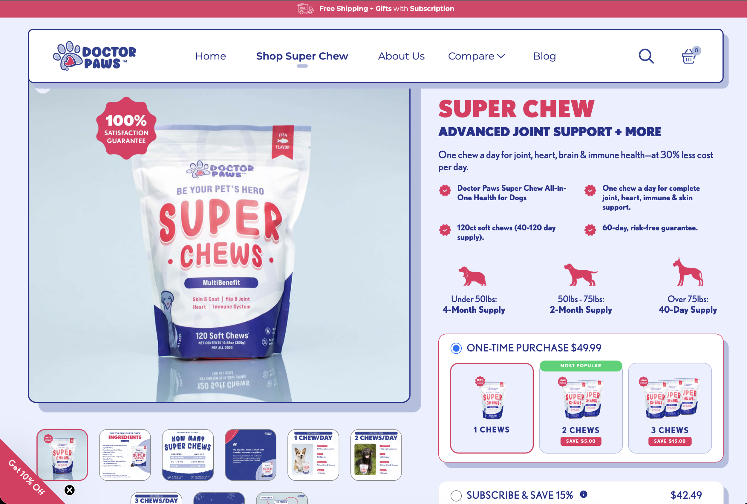 E-commerce pet product photography for a bag of Doctor Paws Super Chews as shot by commercial photographer Holly Hildreth
