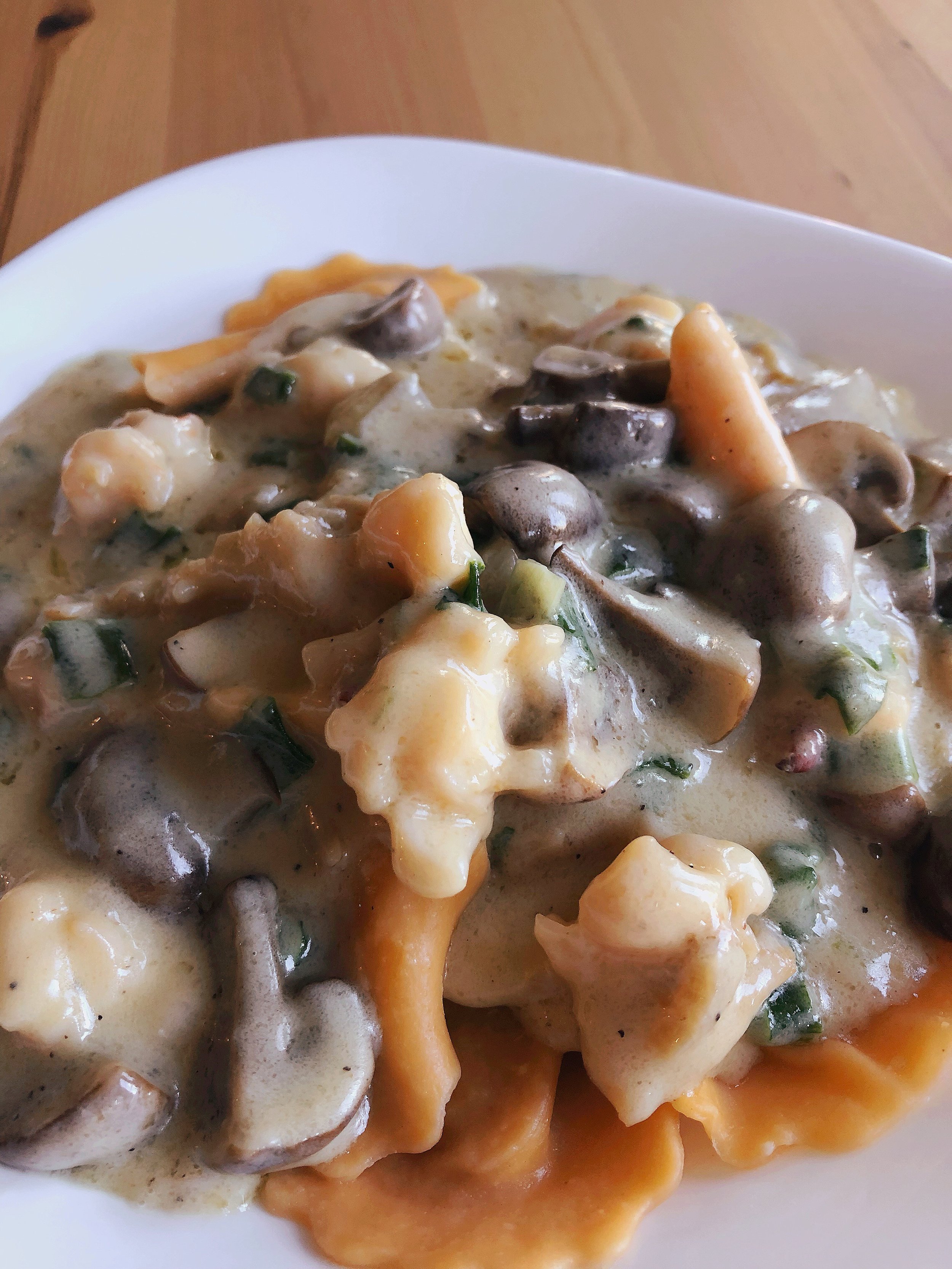 Butternut Squash Pasta with Lobster &amp; Mushrooms