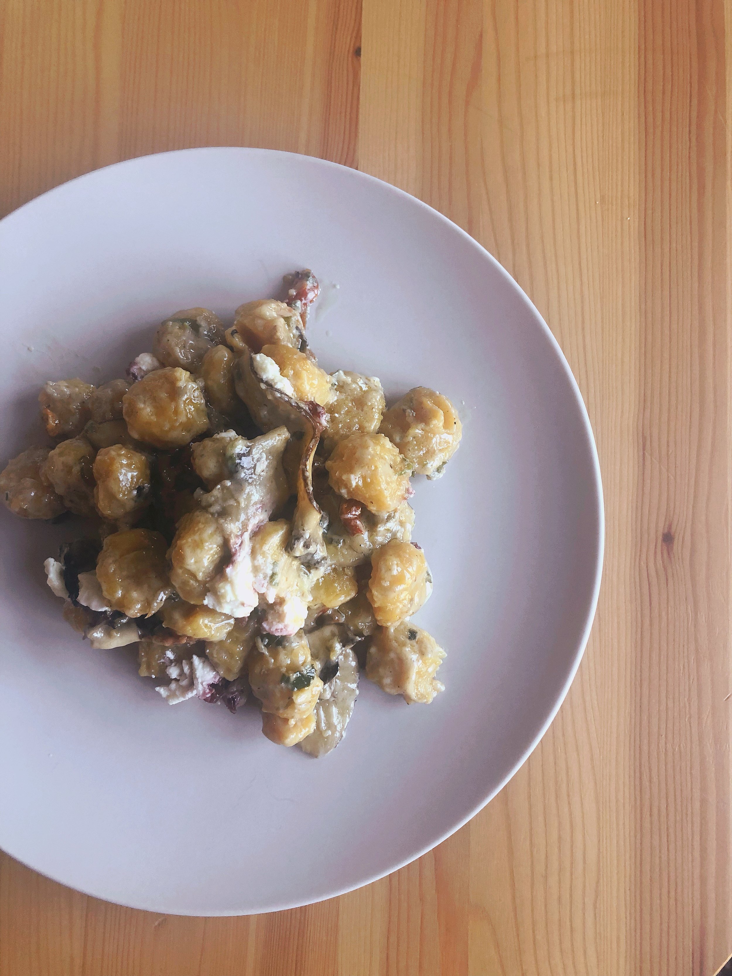 Gnocchi with Portobello Mushrooms &amp; Cranberry Goat Cheese