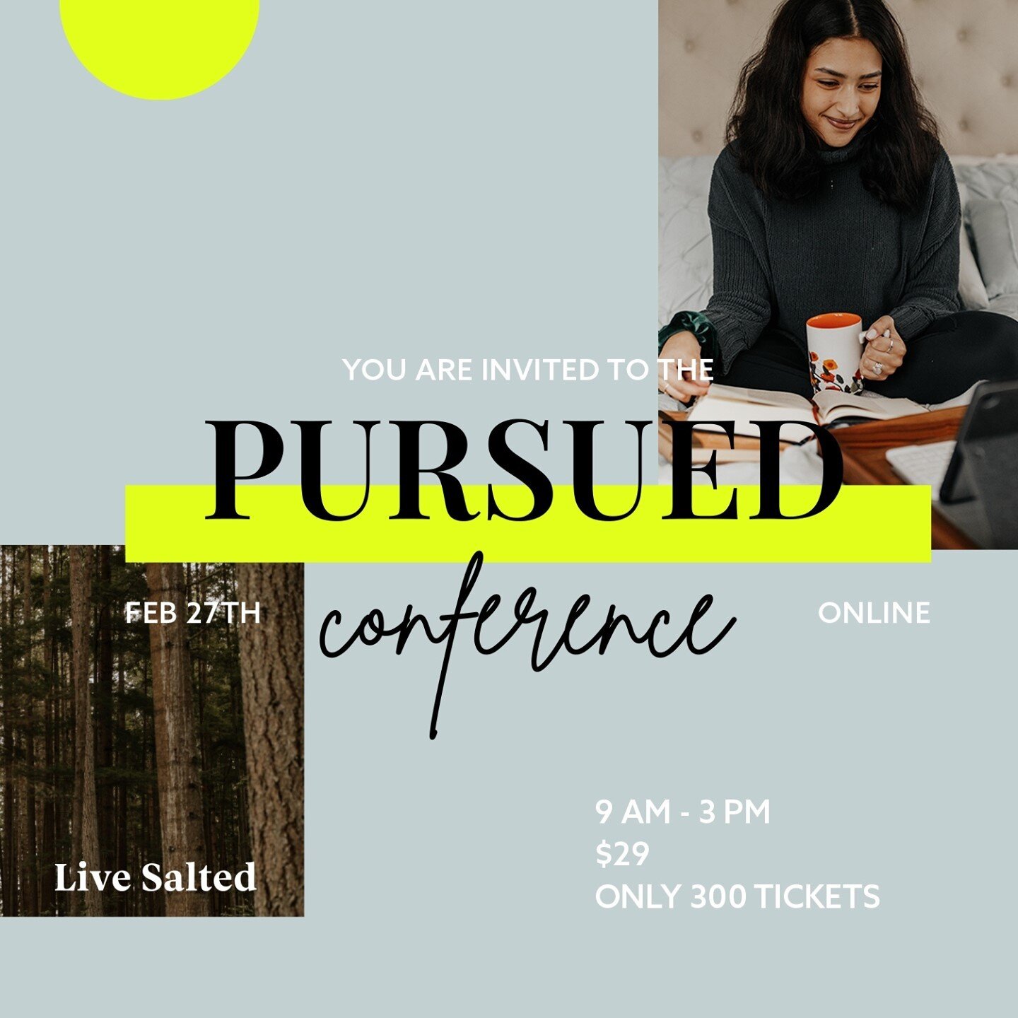 Join us for Pursued Conference on Saturday, February 27 ⁠at 9 PST / 10 MST / 11 CST / 12 EST. It will be ASL accessible! Purchase your ticket today at https://livesalted.com/pursued-conference #livesalted