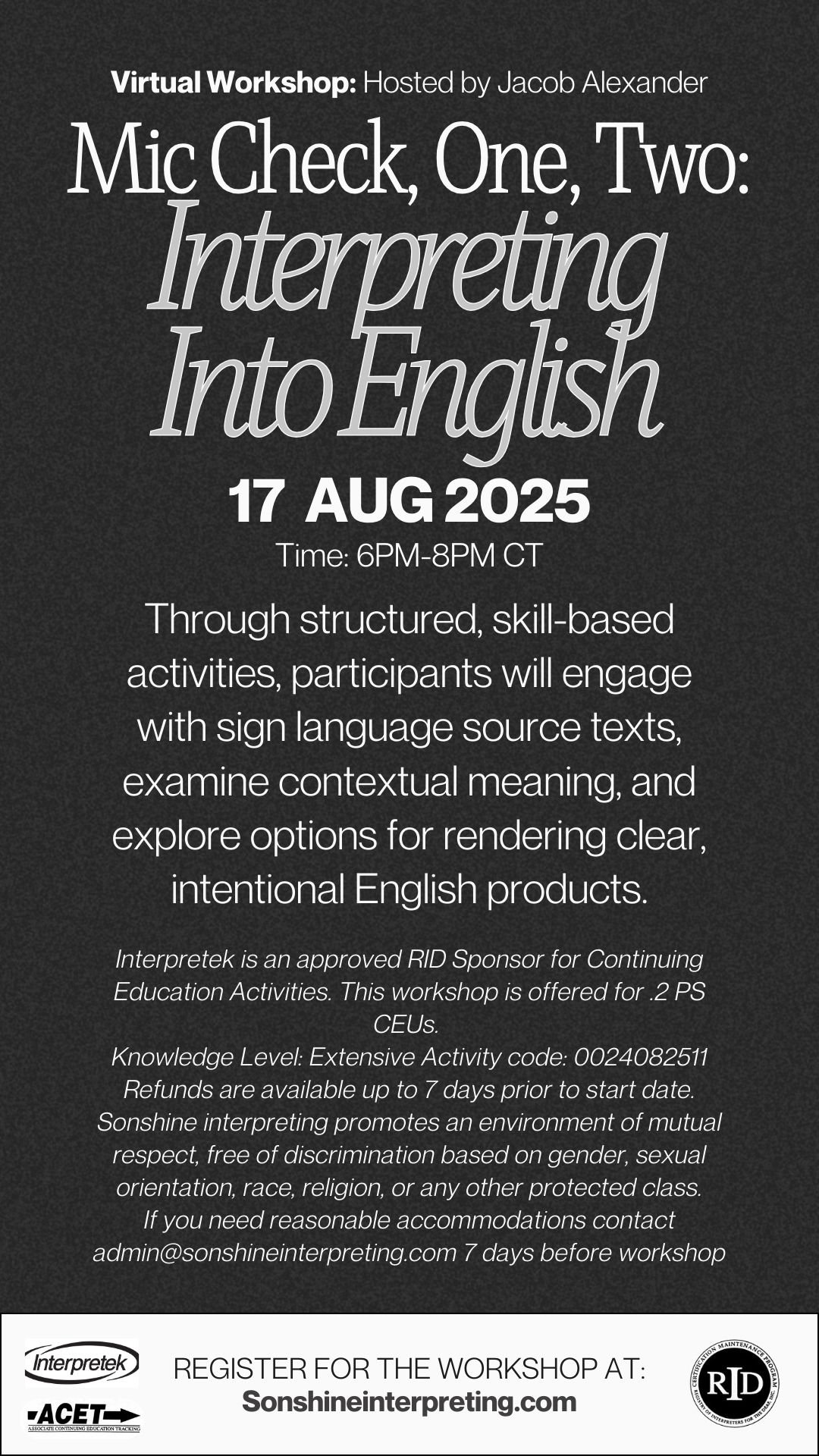 Interpreting Into English