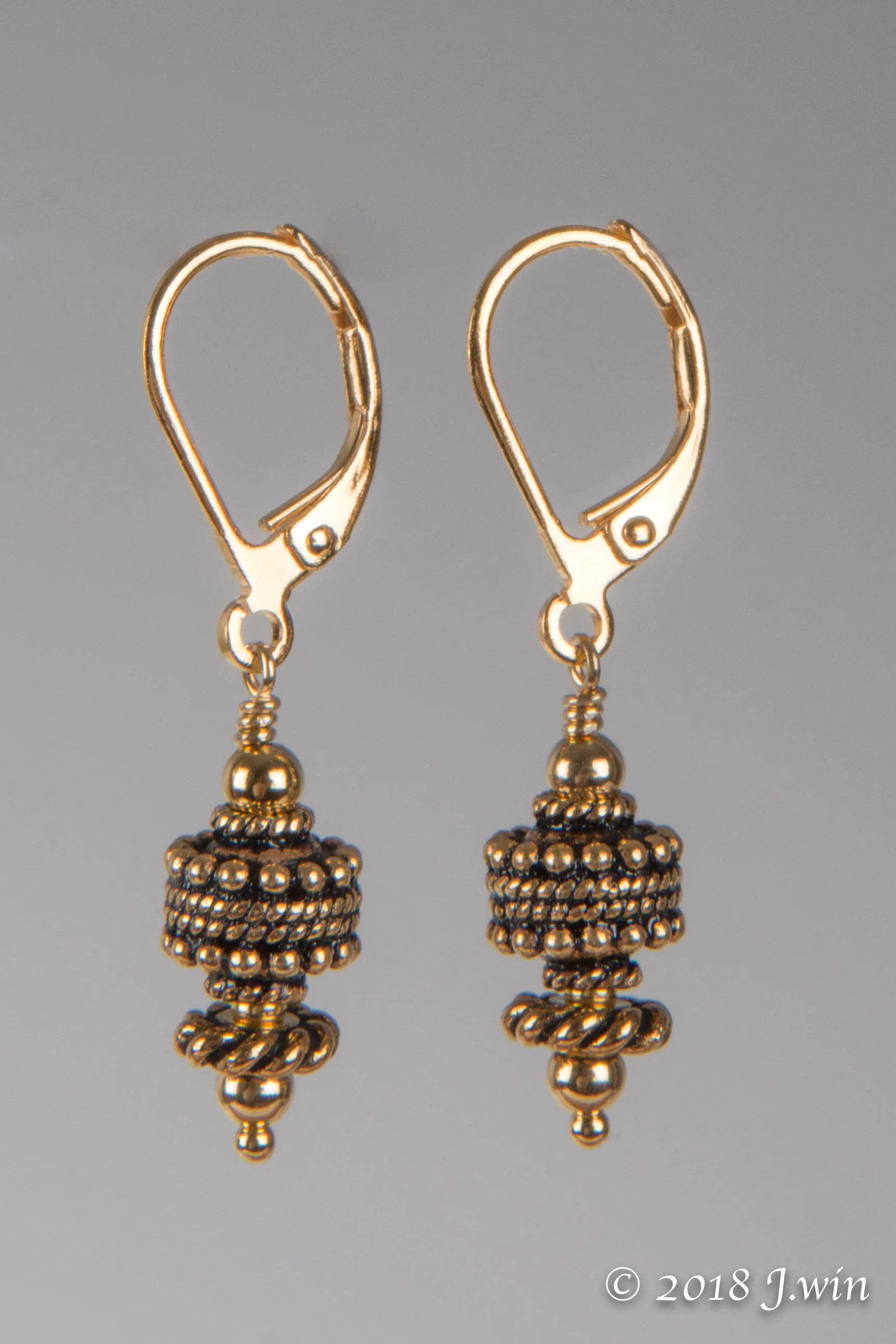 gold lever back earrings