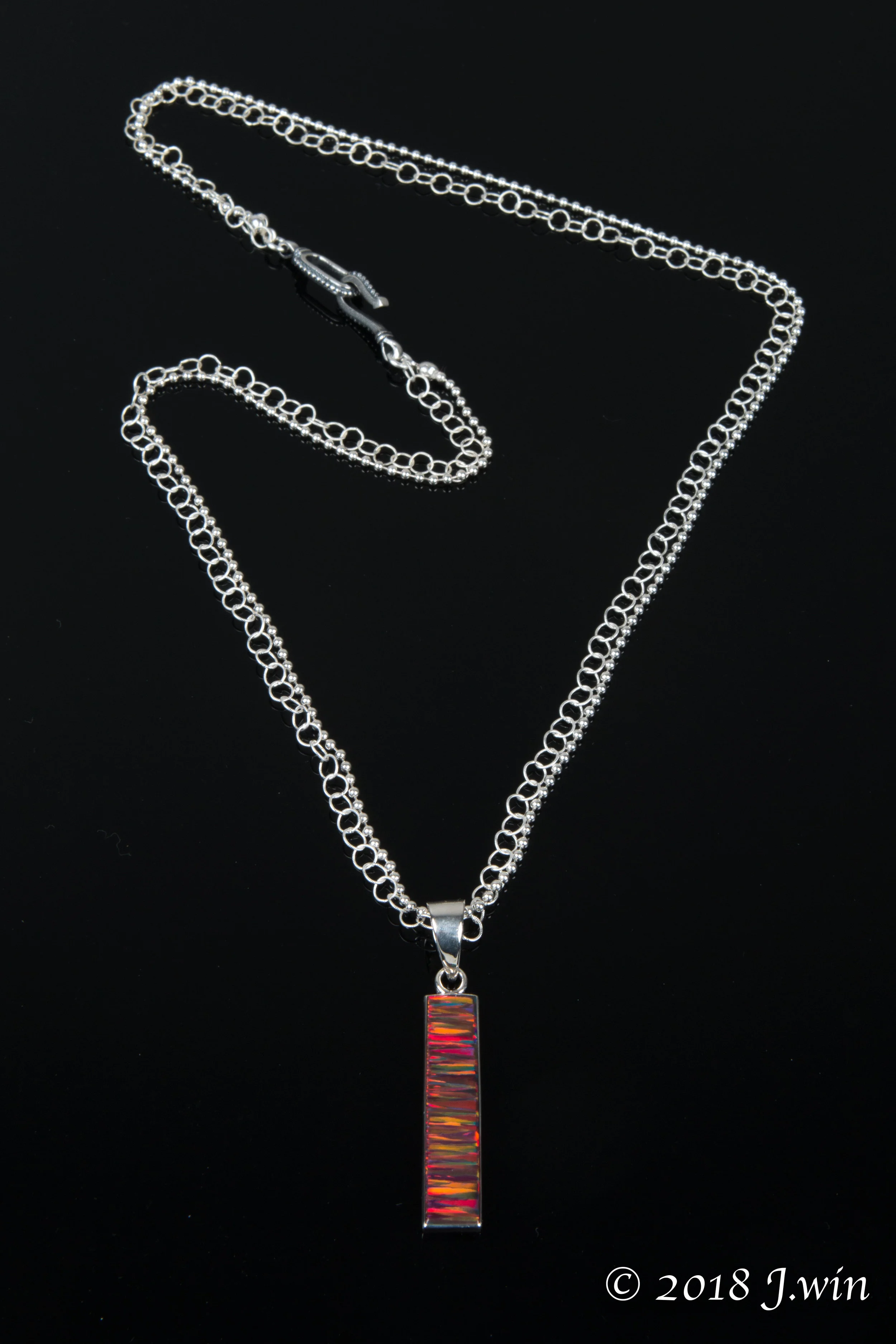 Mexican opal pendant necklace