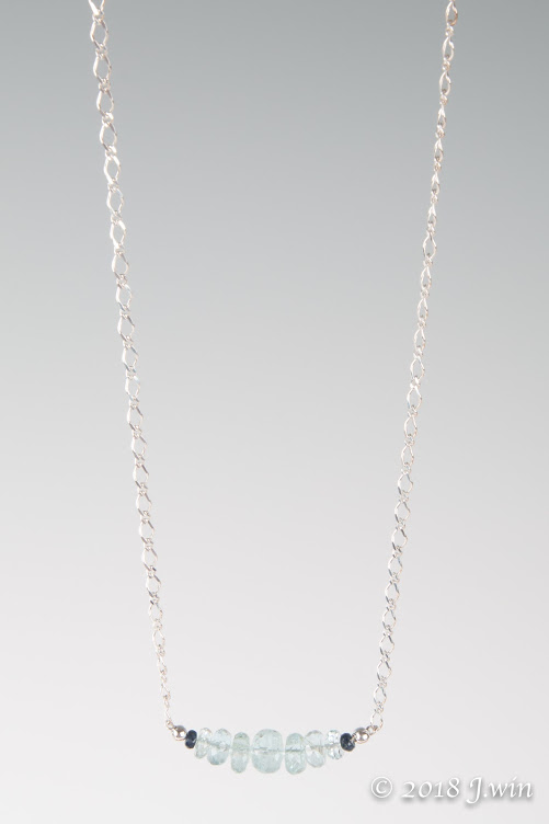 Aquamarine and sapphire necklace