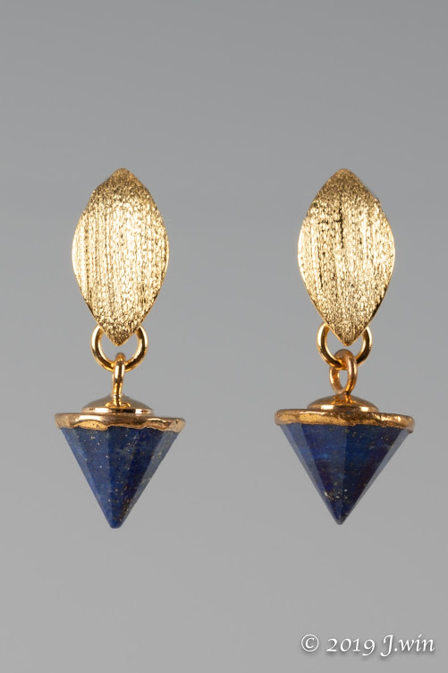 Blue lapis lazuli and gold earrings