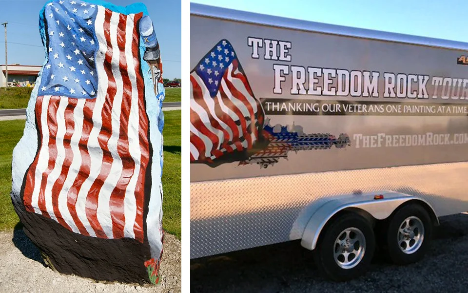 The Freedom Rock is a salute and thank you to all of the veterans.