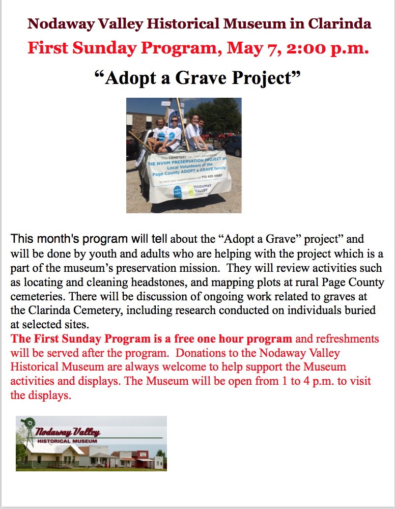 Adopt A Grave First Sunday program