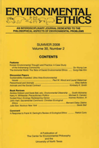  Lema, S.C., 2014.&nbsp; The ethical implications of organism-environment interdependency. &nbsp; Environmental Ethics  36, 151-169. [  PDF  ] 