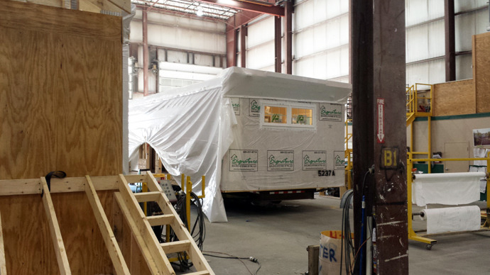 prefab unit wrapped to ship