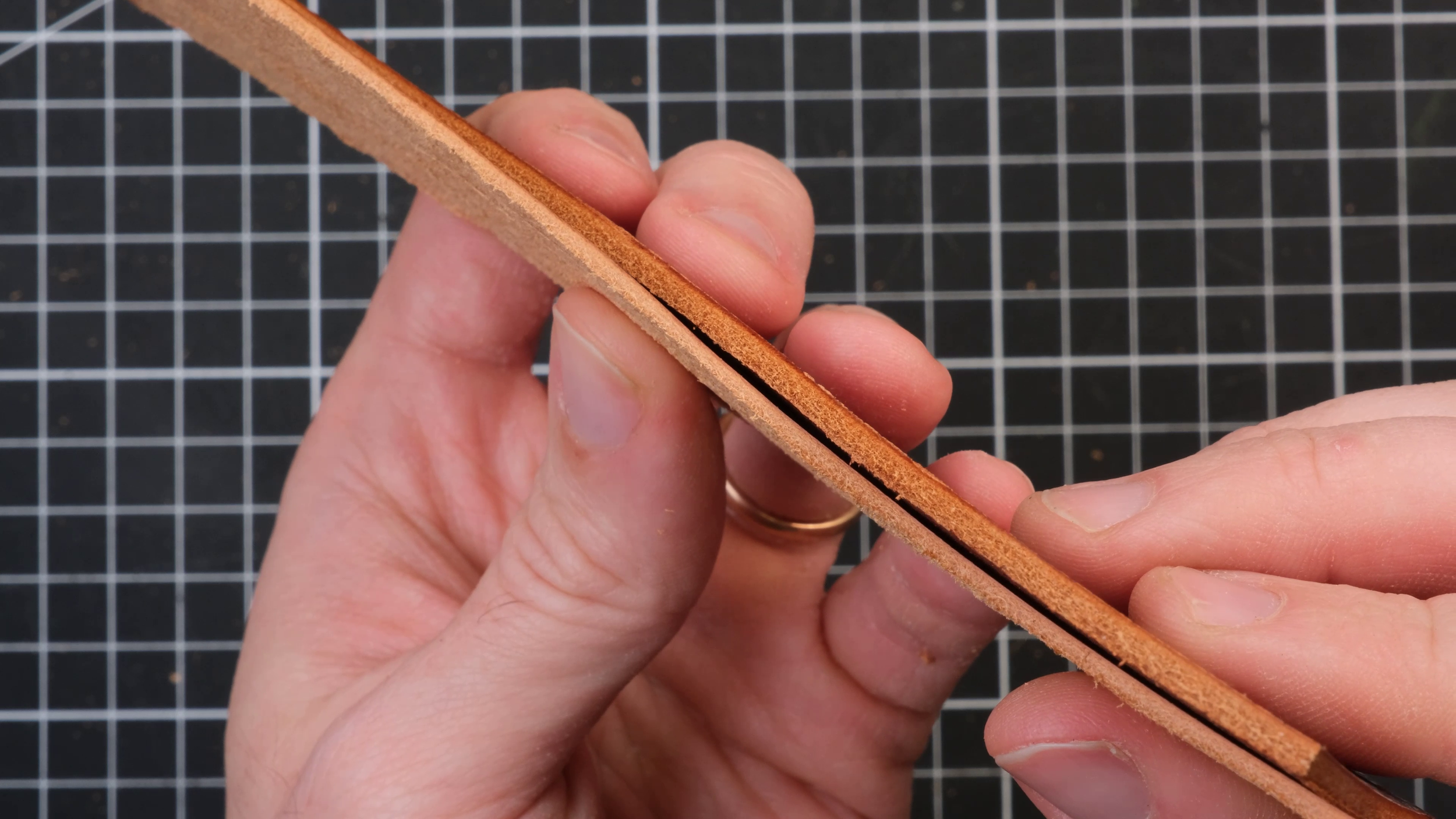 The leather is thinner to allow for bending.