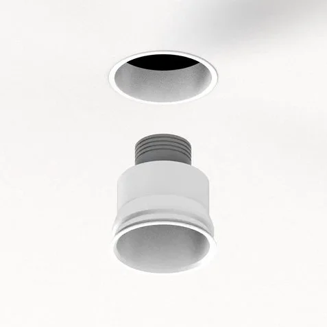 For the installation, the inside of the hole  must be clean. Gently push the light fixture, complete with the lamp, into the cylinder  until it clicks into place.