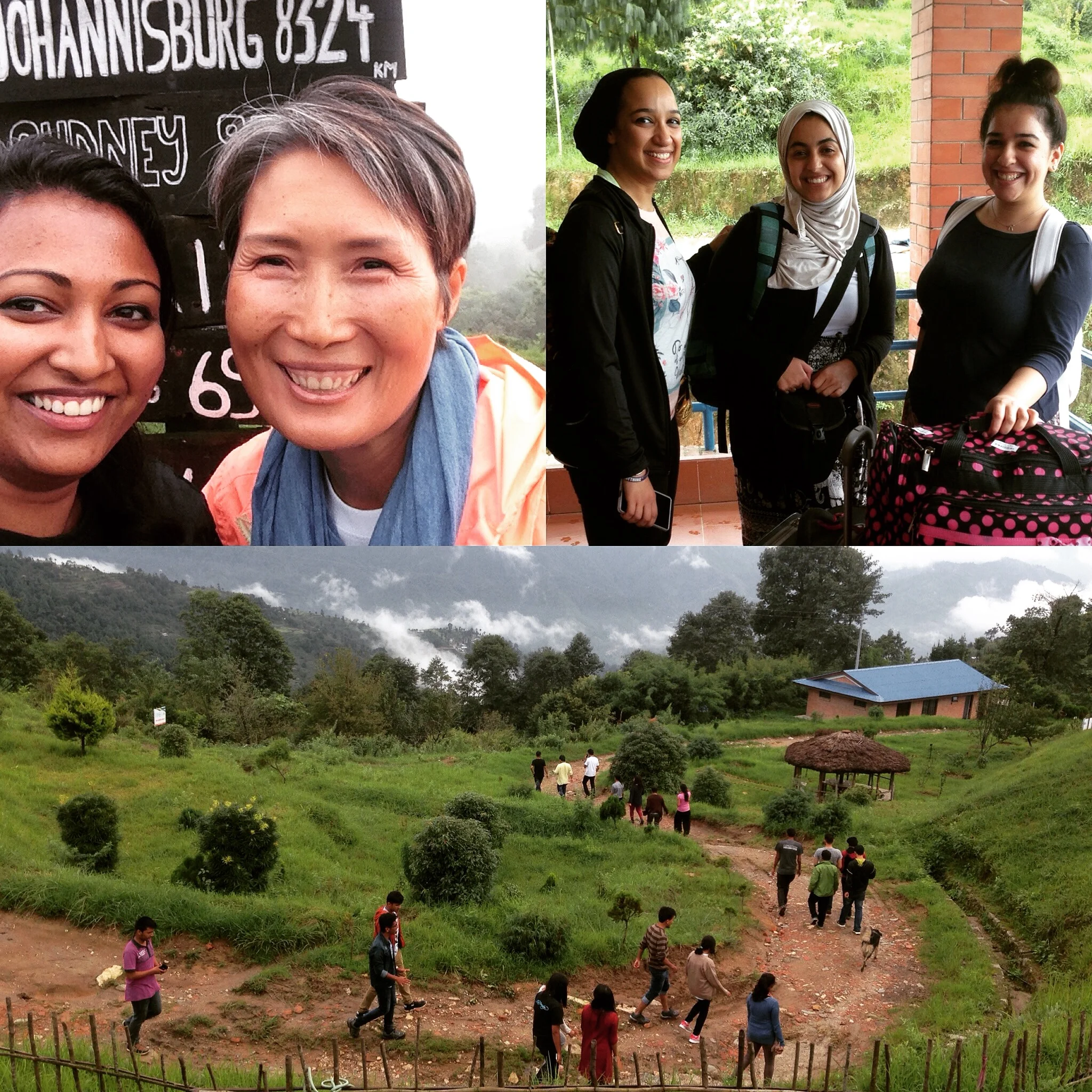INNOCO team at Kakani. (R-L) Joanne, Yunsun, Sara, Amina and Donya.
