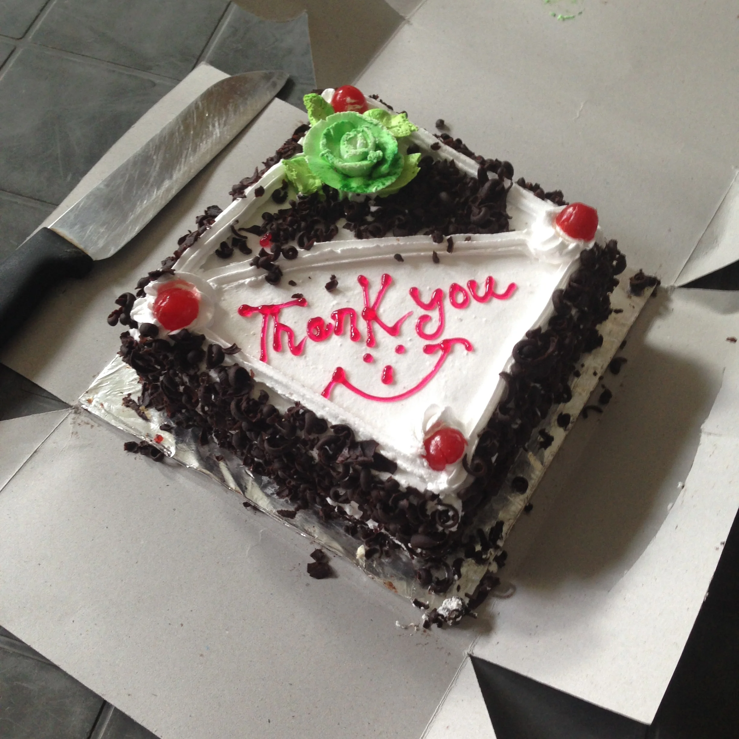 The thoughtful and delicious cake organised by the youth for the INNOCO team