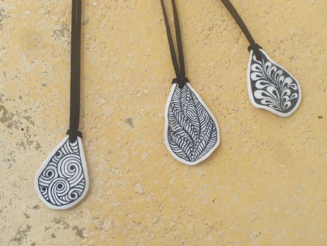 Porcelain Pendants by Josie Pain