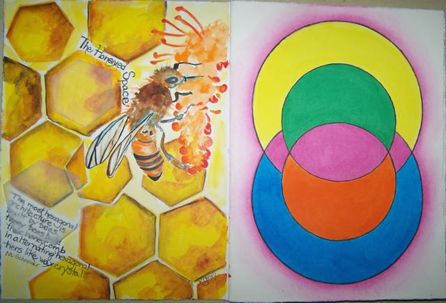 Left inside page by Kathleen and right inside page by Billy
