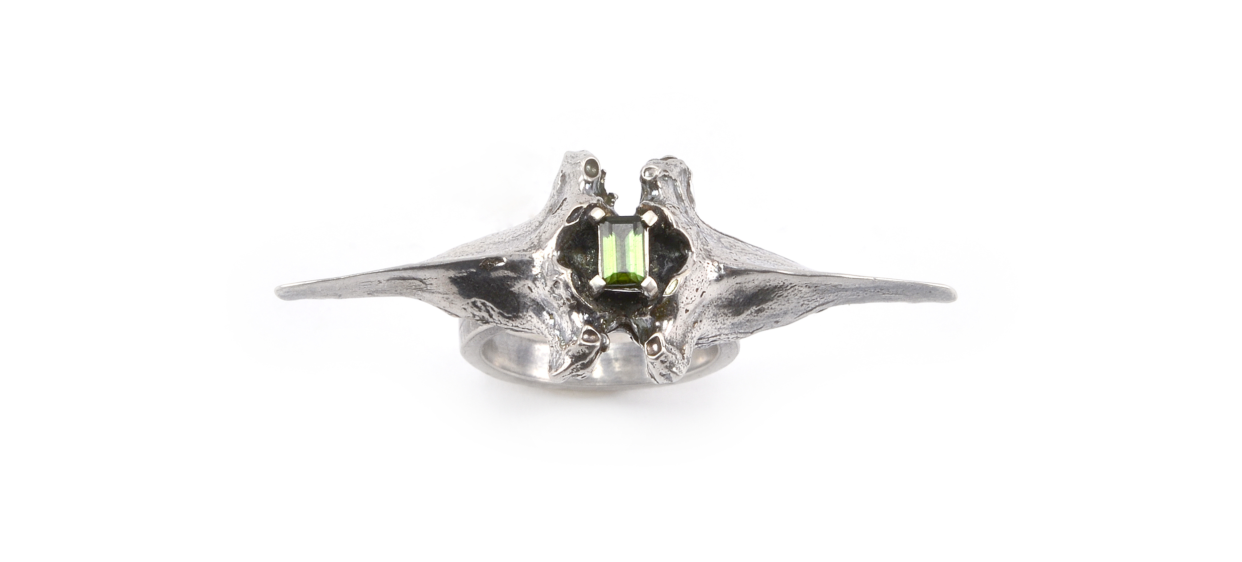 Bast Double Spine Ring