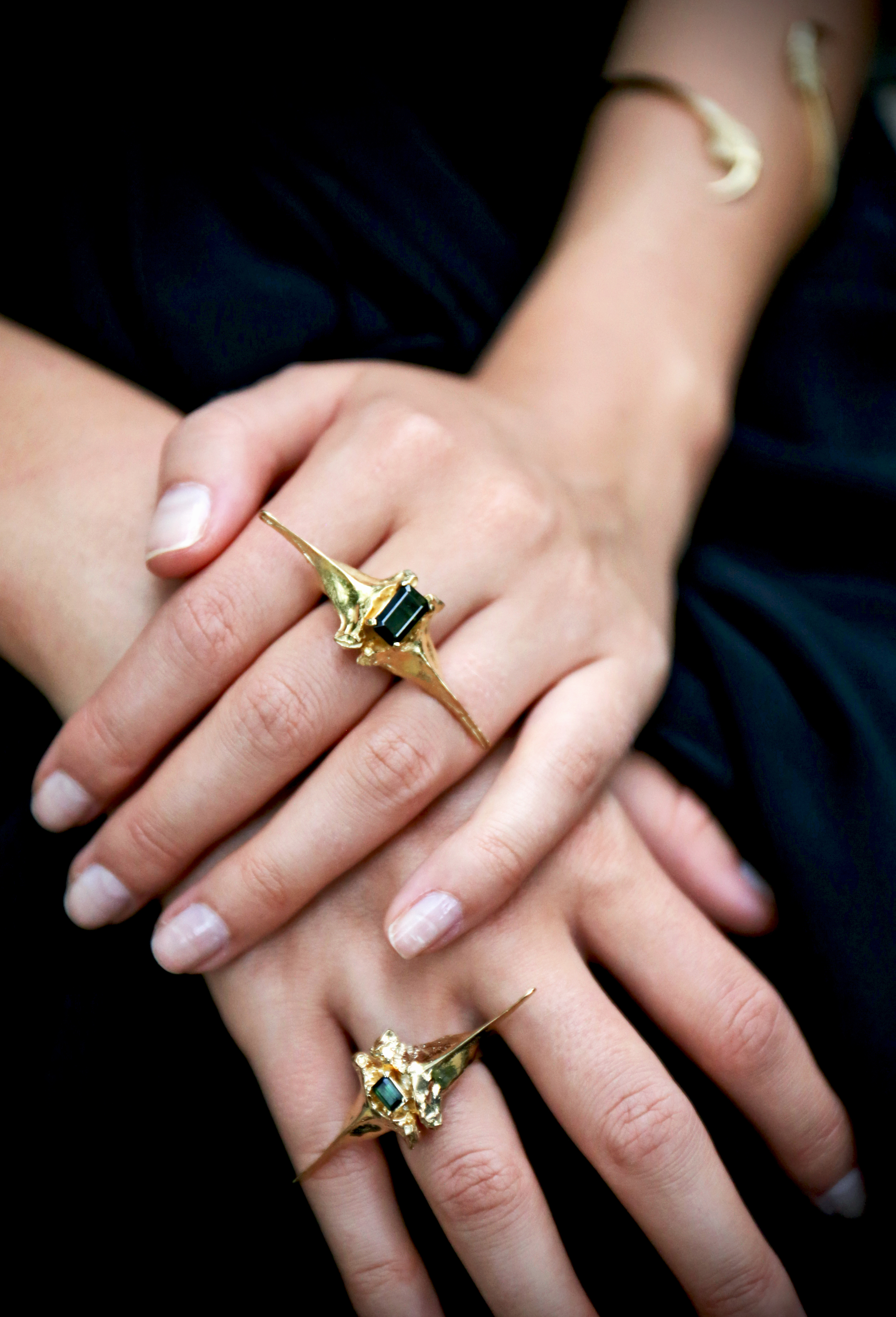 Bast Double Spine Ring